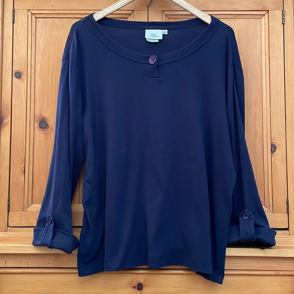 Hot Cotton Tops Hot Cotton Navy Blue Tee Size Xl Poshmark